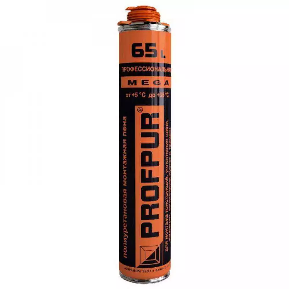 Пена монтажная проф. всесезон., 65L PROFPUR mega, 870 ml