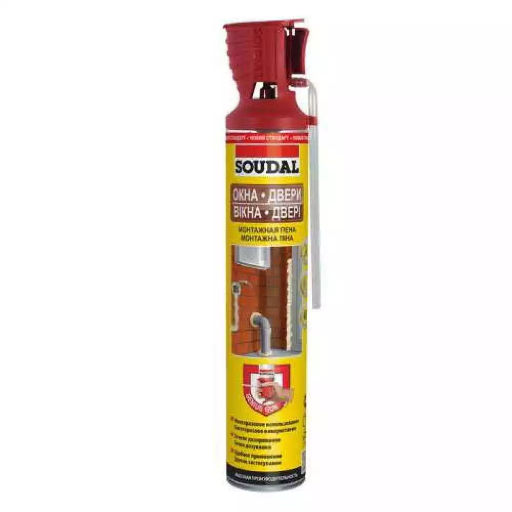 Пена монтажная PU FOAM Yellow Genius Gun Winter 750 мл, Soudal