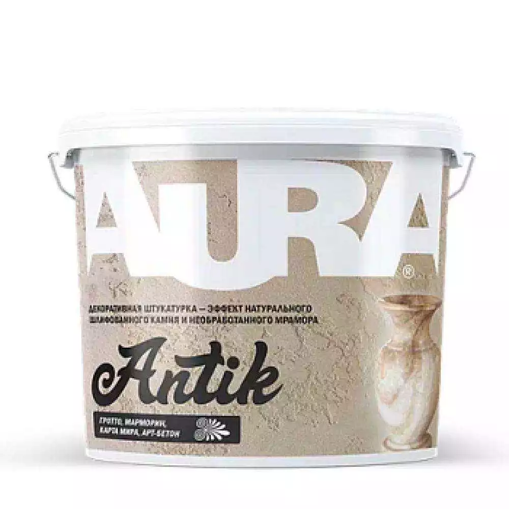 Штукатурка декоративная Aura «Antik» (0,5) 16 кг белая