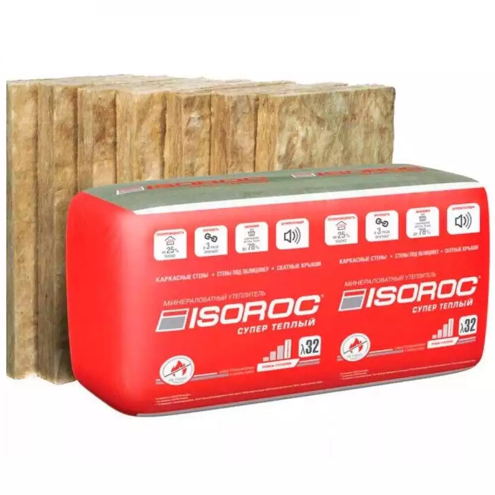 Минеральная вата Isover Isoroc супер теплый 100*610*1000 мм 6.1 м.кв