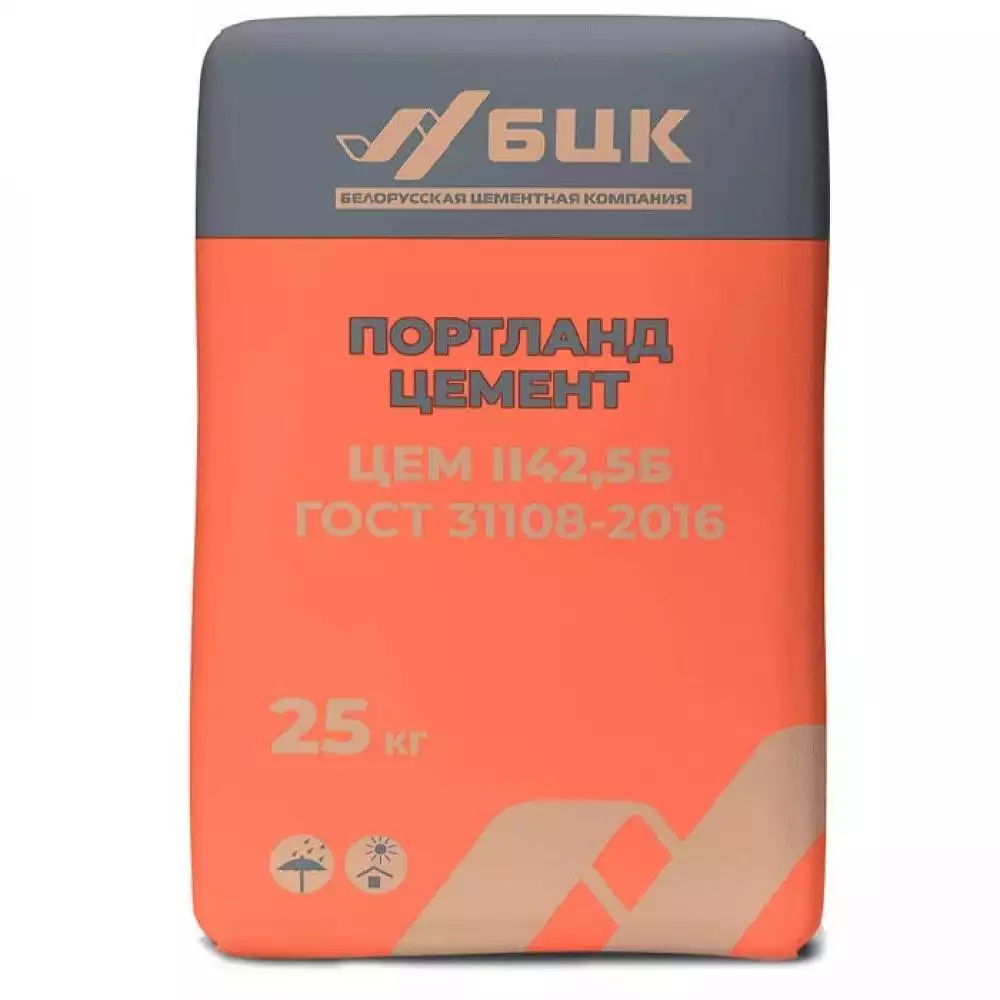 Портландцемент БЦК ЦЕМ I 42.5 Н 25 кг (без добавок)